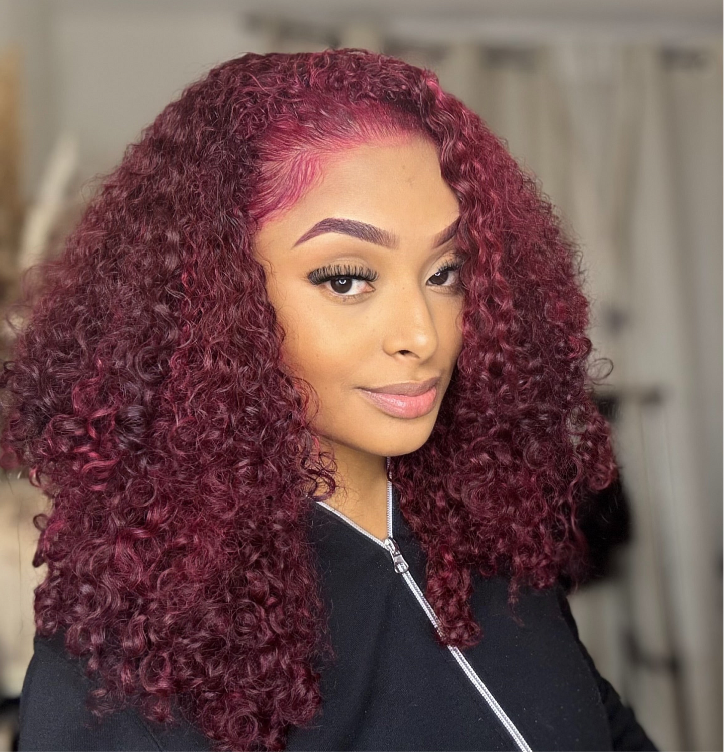 Burgundy Pixie Curly Weave Extensions