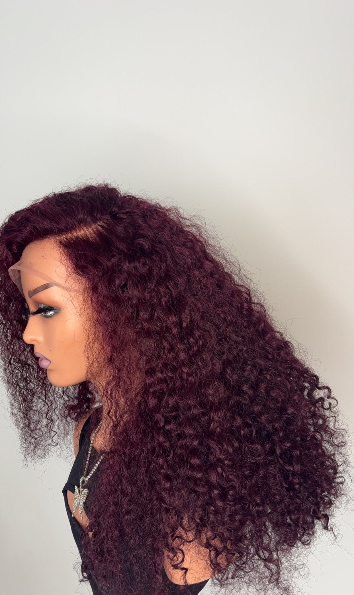 Burgundy Pixie Curly HD Frontal Wig