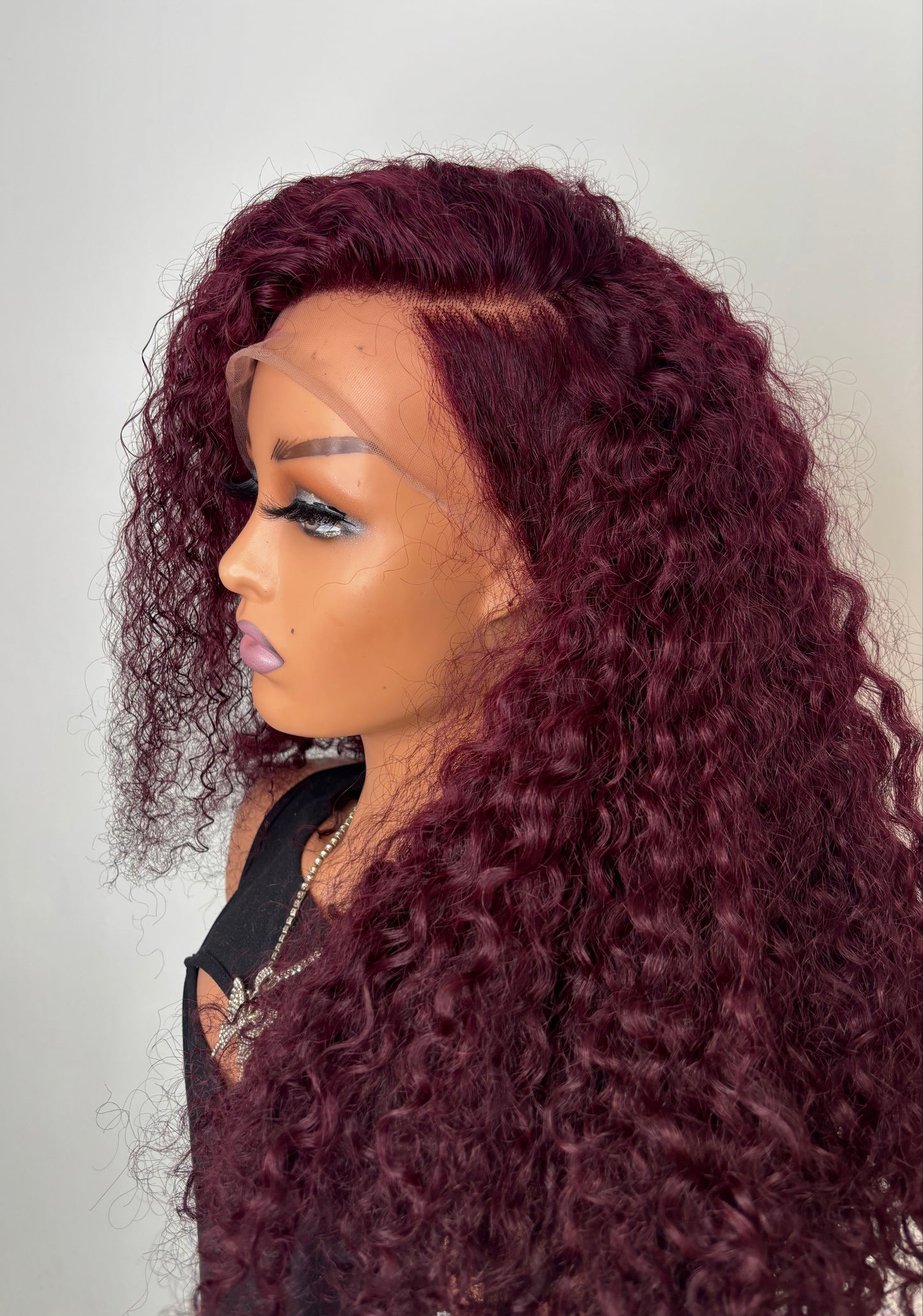 Burgundy Pixie Curly HD Frontal Wig
